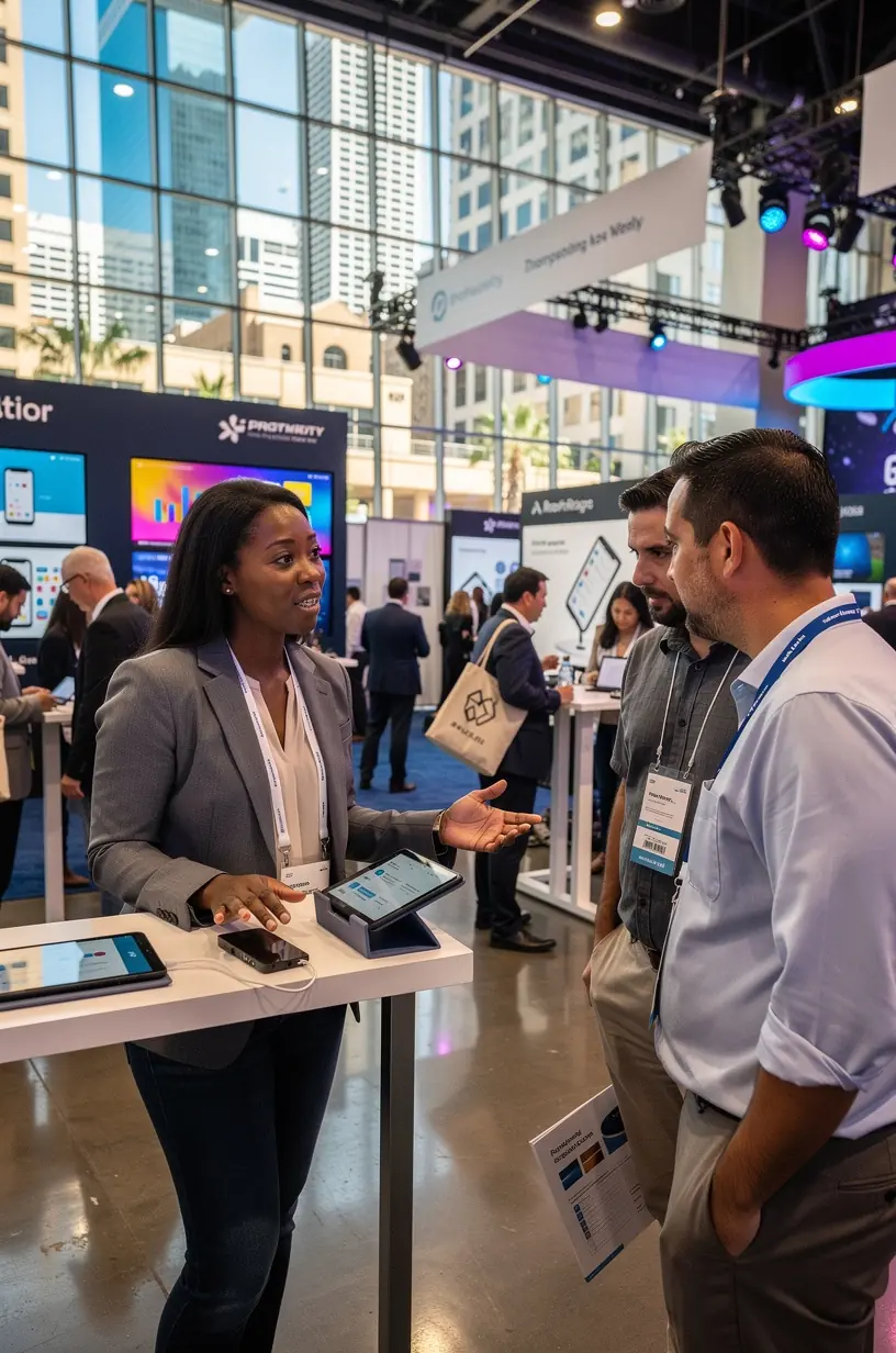 Smart home devices seamlessly integrated in modern living space.