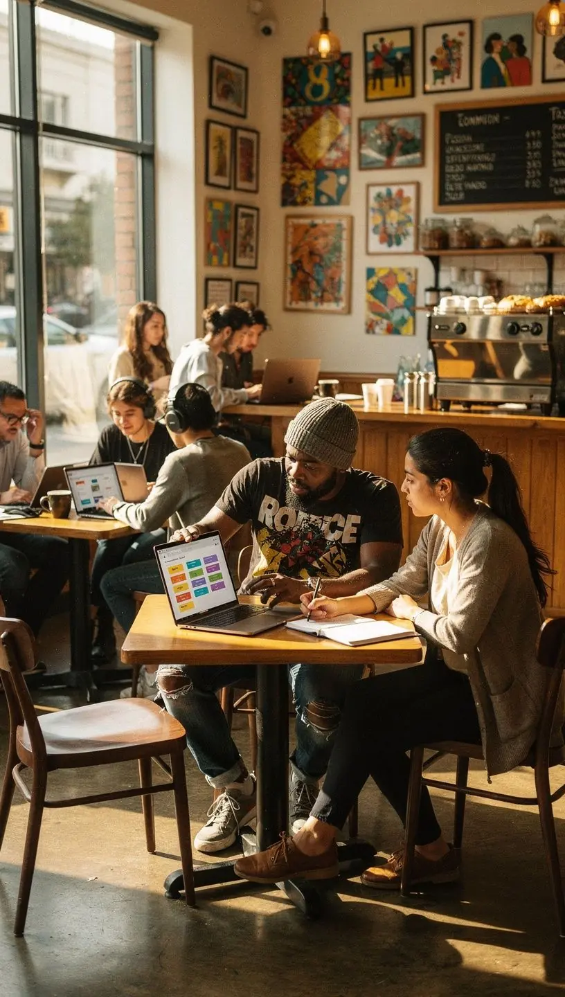 Family enjoying streaming services together at home.